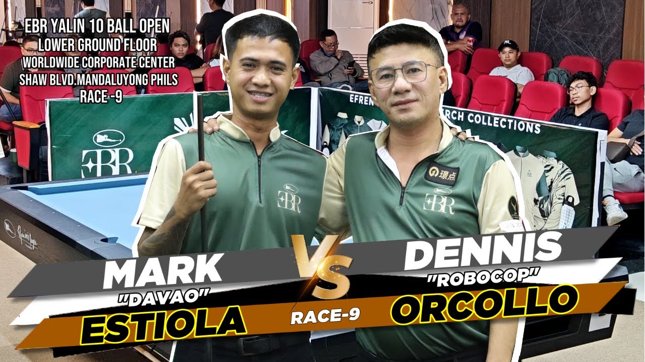 DENNIS ORCOLLO VS MARK DAVAO ESTIOLA (EBR Yalin 10 Ball Open Championship) RACE 9 Elimination