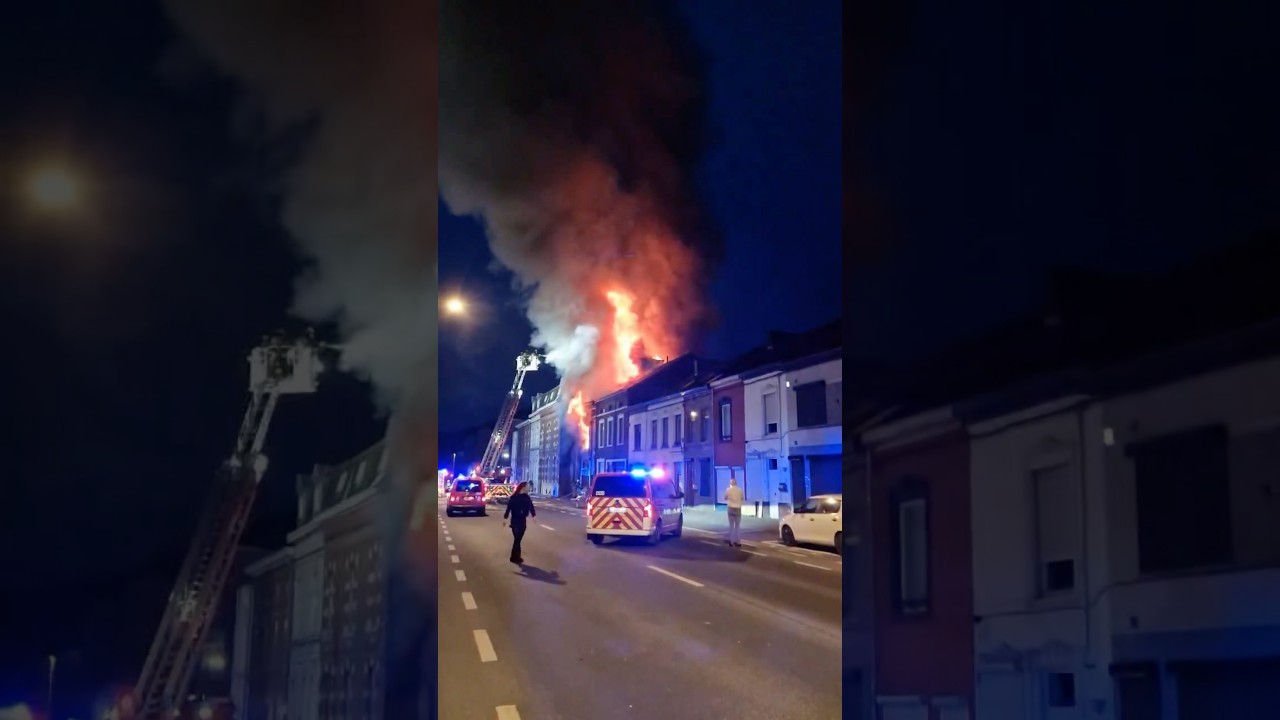 Impressionnant Feu de Maison &agrave; Couillet pr&egrave;s de Charleroi 🔥🇧🇪