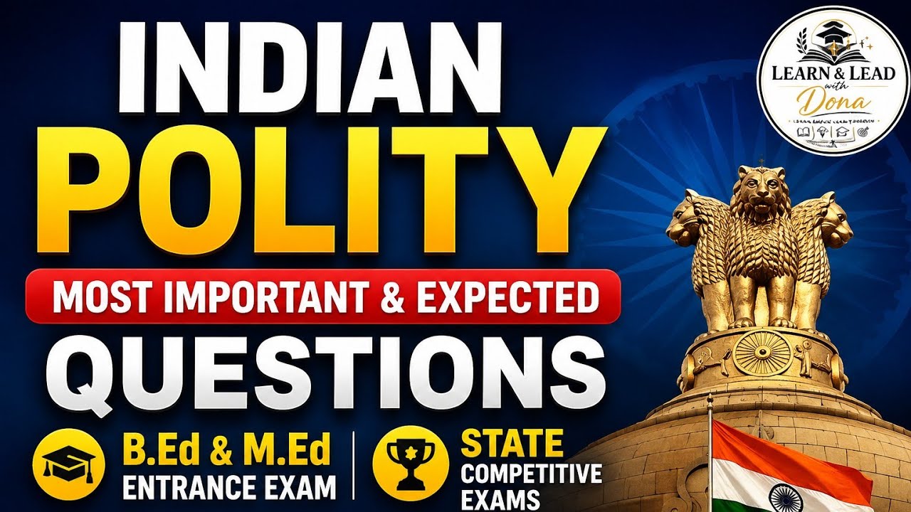 🔥Bodoland University B.Ed/ M.ed entrance  exam most important concepts⚡️PYQ based MCQs Indian polity