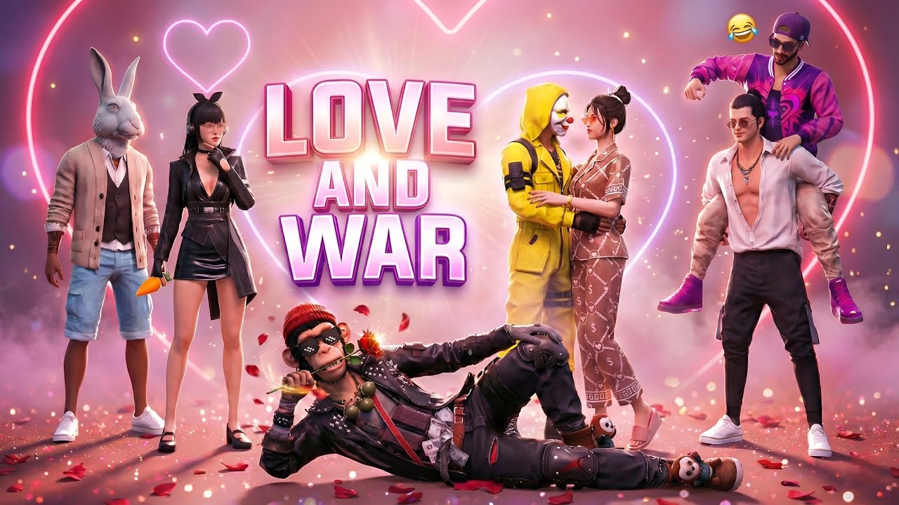 love and War Part -1 | free fire funny video 😹 | @Hellorawdy