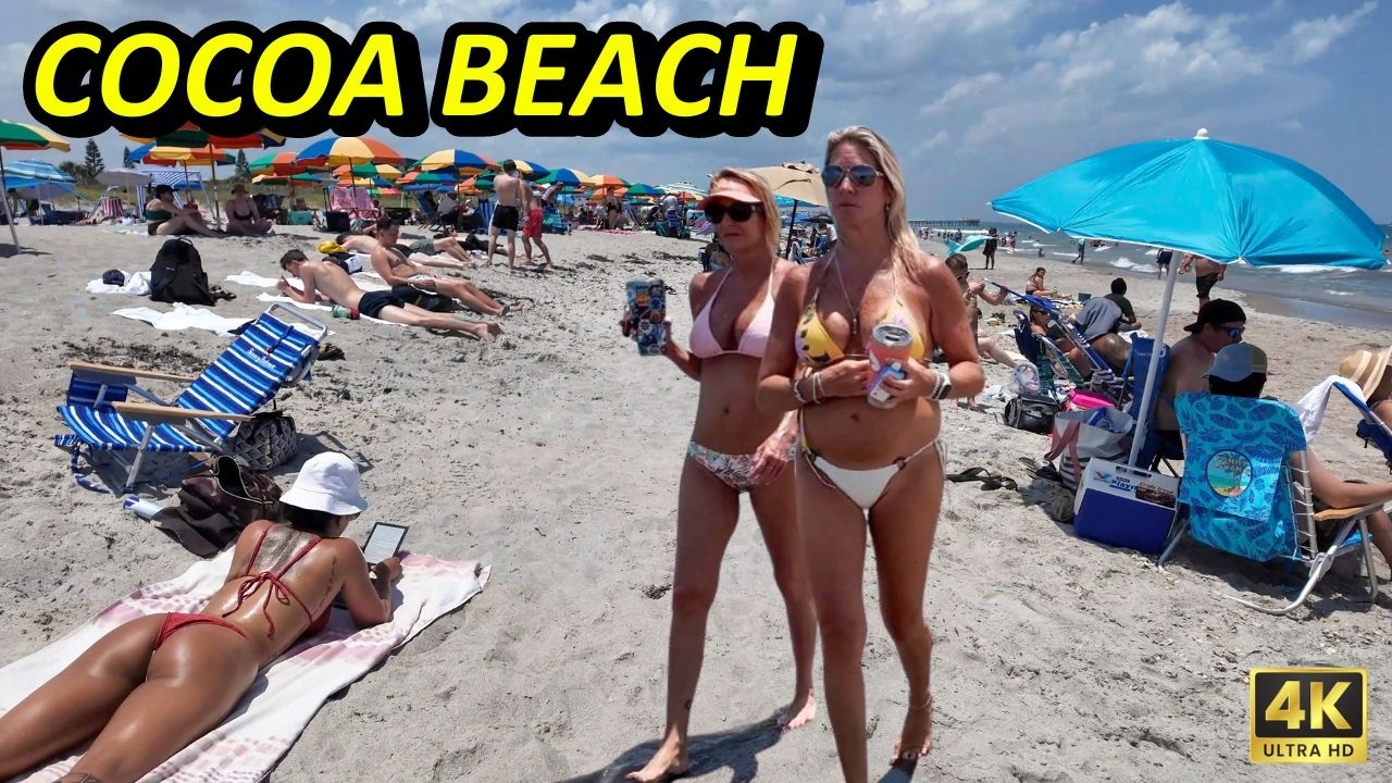 Beach Walk 4K 🏖️ Iconic Cocoa Beach Florida, USA  🇺🇸
