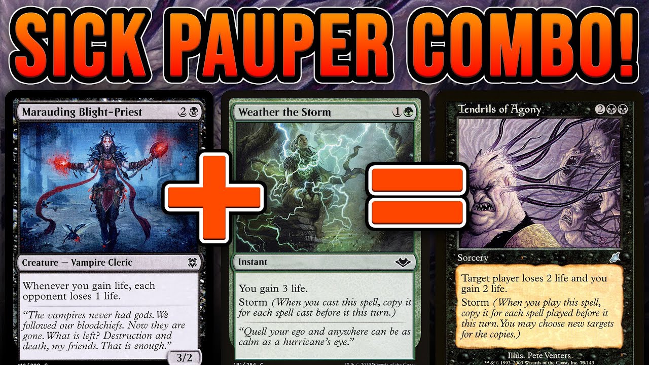 BUILD YOUR OWN TENDRILS! Weather the Storm + Marauding Blight-Priest Pauper MTG Magic: The Gathering