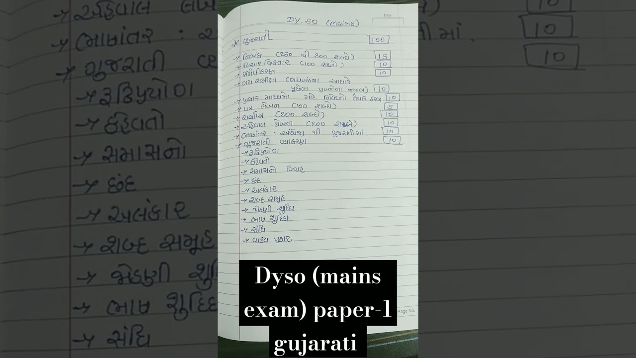 Dyso mains exam syllabus / gujarati #viralshort  #syllabus