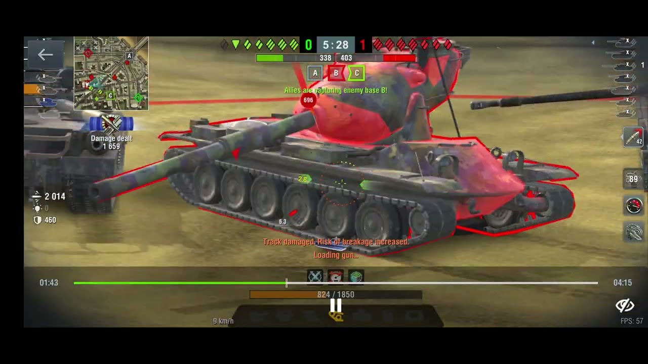 WoT BLITZ INTENSE fight 🫣 😎💪Carro combattimento 