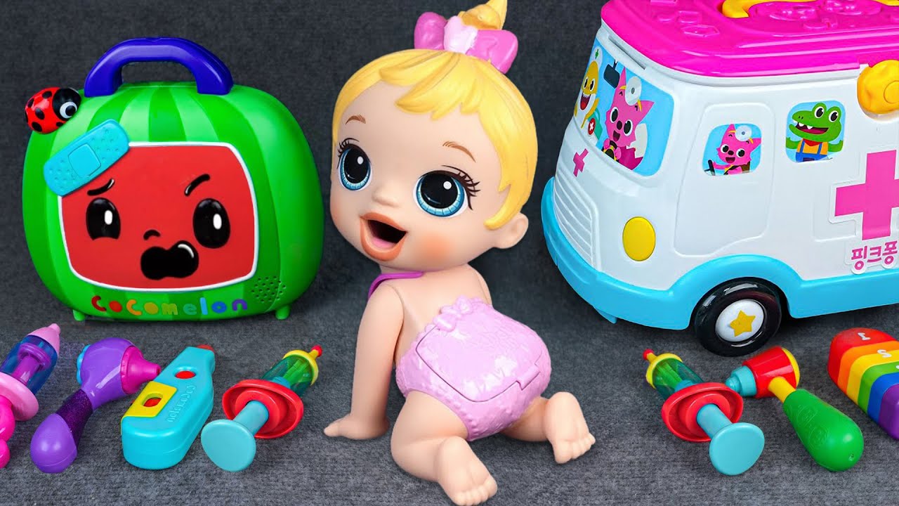 16 Minutes Satisfying with Unboxing Doctor Toys, Pinkfong Ambulance Playset ASMR | Review Toys