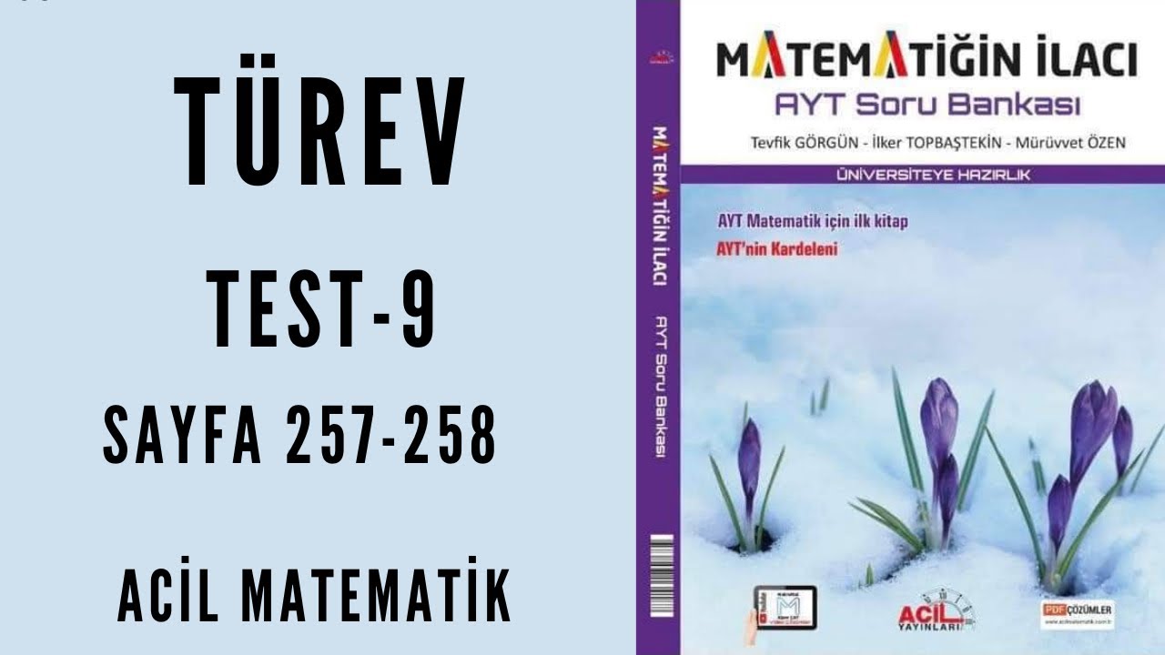 MATEMATİĞİN İLACI AYT SORU BANKASI (Türev Test-9)
