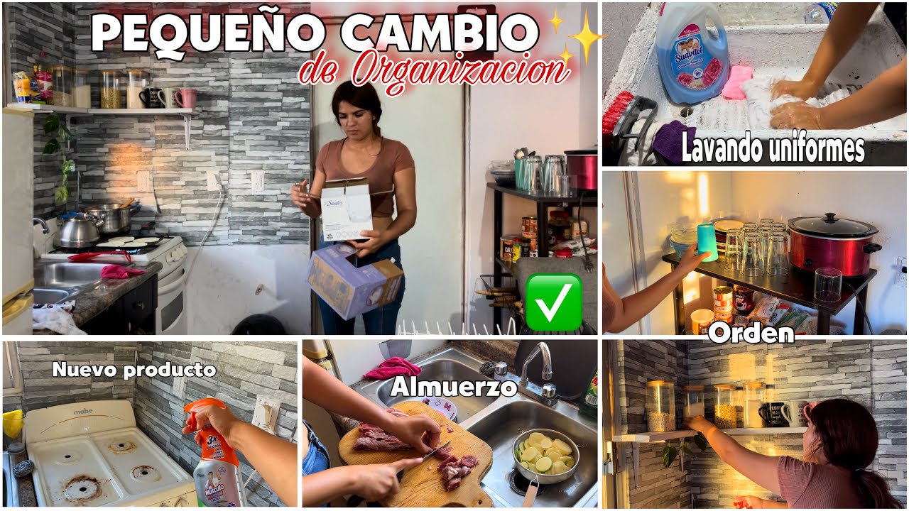 LIMPIEZA🧽EXTREMA en la COCINA🫧💪🏻+Pequeño CAMBIO en mi cocina✨+ALMUERZO/🥘me voy a volver loca😫