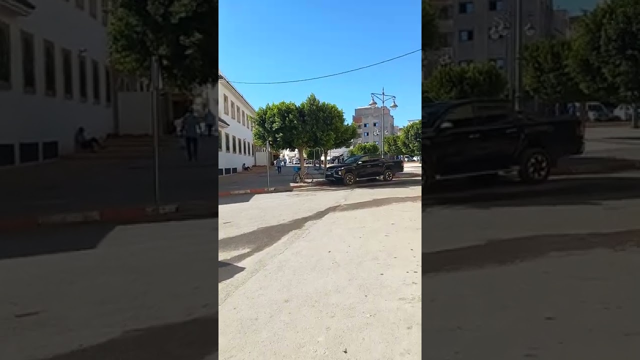 Square in the center of the city of Imzouren, Morocco