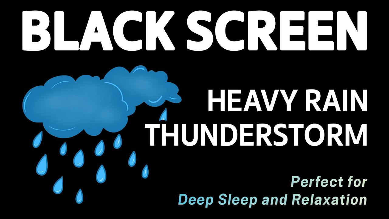 🔴 Heavy Rain and Thunder Sounds for Sleeping – Black Screen | Fall Asleep Fast & Stress Relief