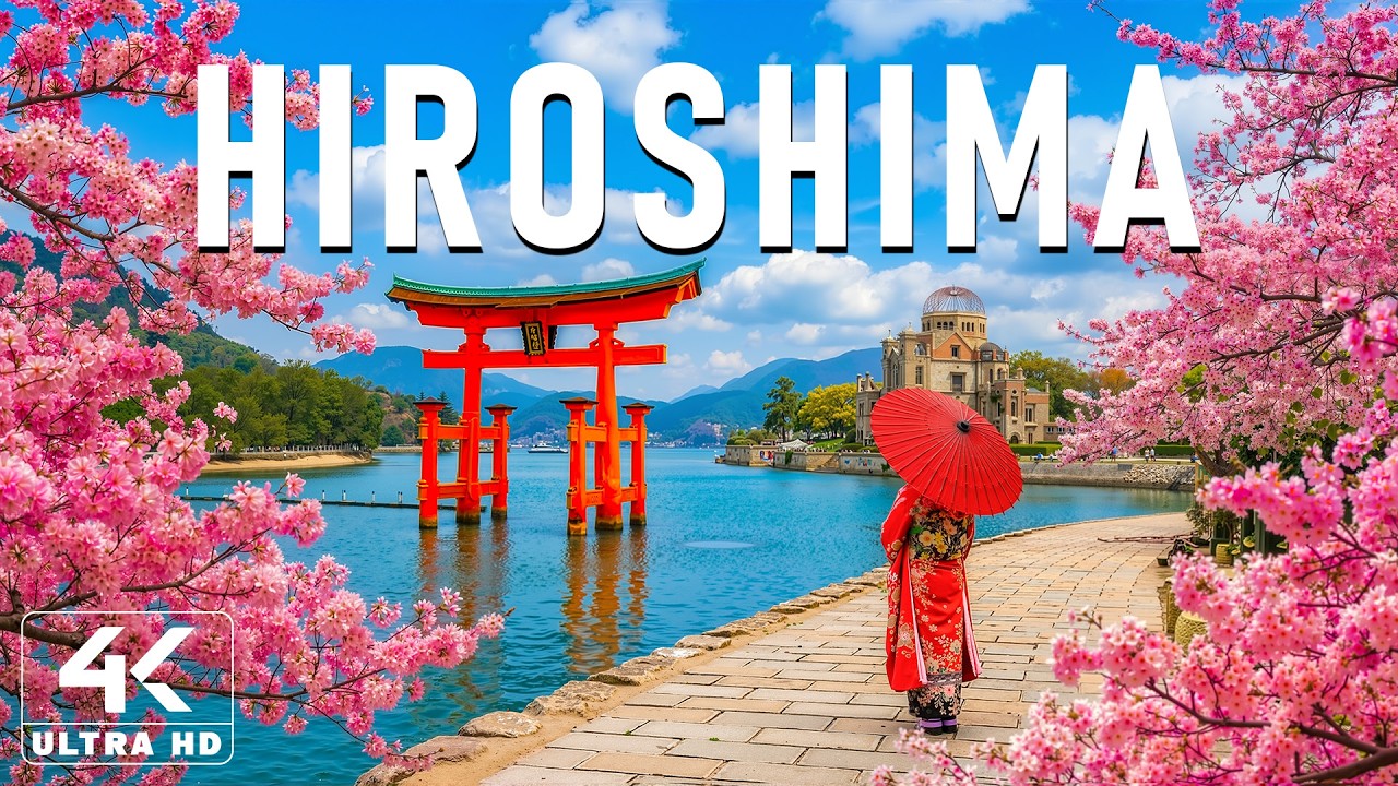 Spring in Hiroshima 4K 🌸 Discover Floating Torii Gate, Sacred Deer & Island Peace