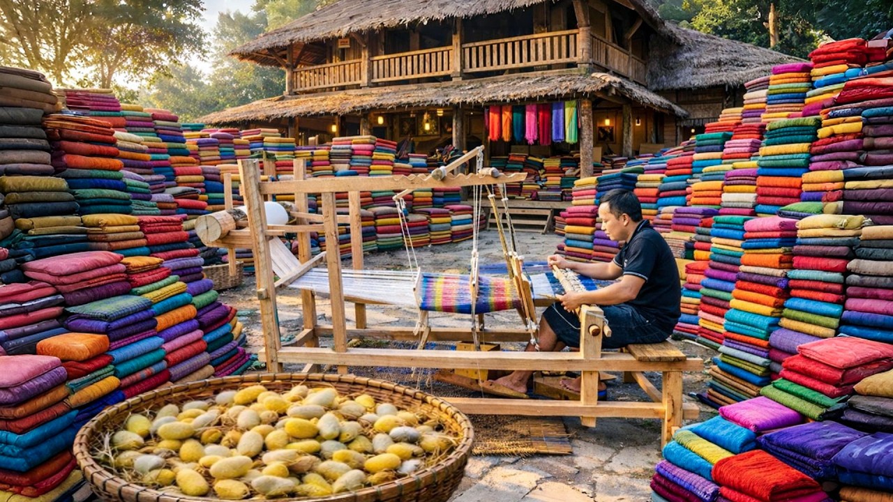 Primitive Skills, the art of weaving by hand using looms sold in the market
