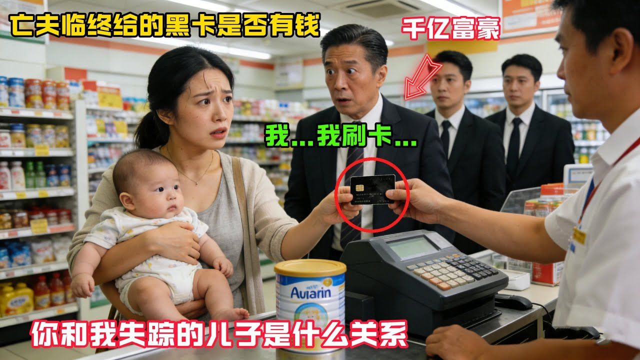 “我…我刷卡…”女子抱着嬰兒用亡夫臨終前給的黑卡買奶粉，第二天千億富豪帶着保鏢敲開了女子的家門，我是孩子的爷爷…#感人故事 #感人壹幕 #故事分享