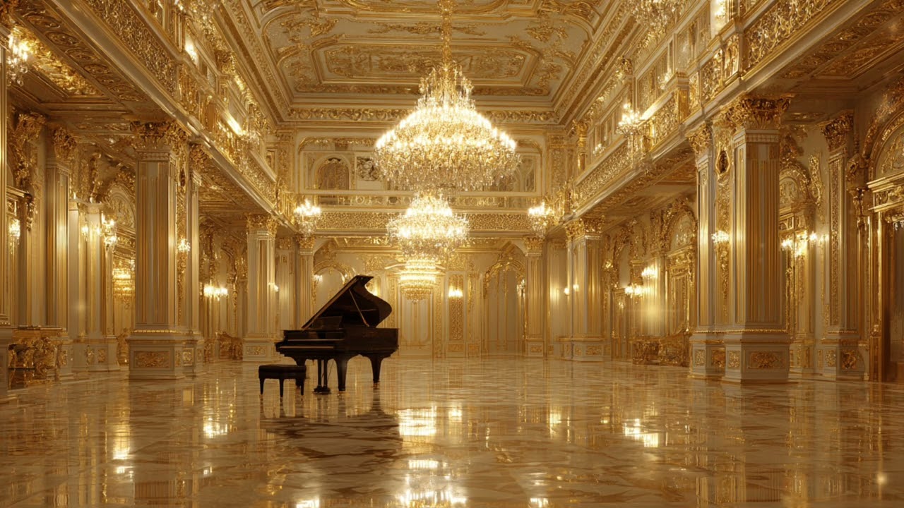 Luxury Golden Palace Piano ✨ Elegant Cafe Lounge Music for Work & Focus