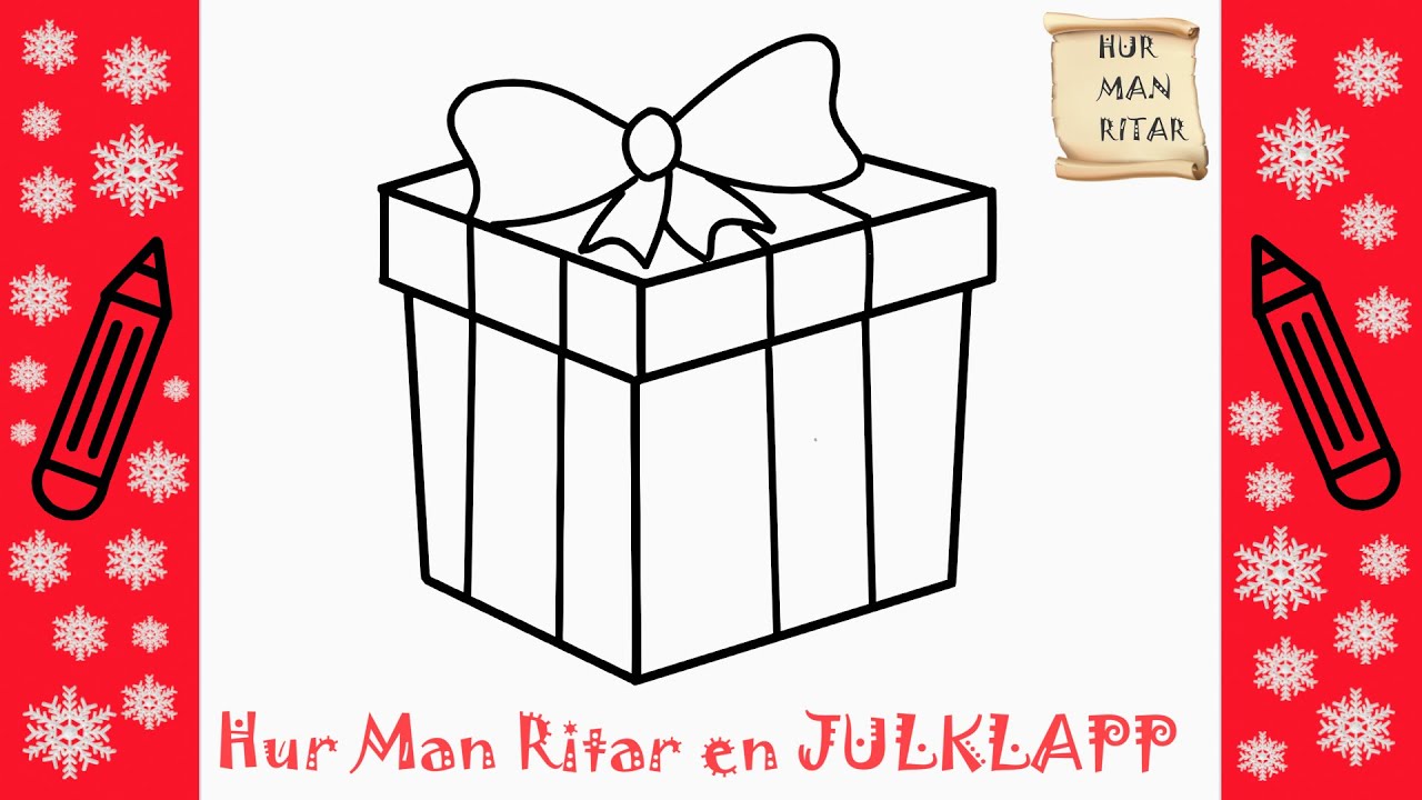 Hur man ritar EN JULKLAPP | Rita Det Själv | Lär dig att rita enkelt