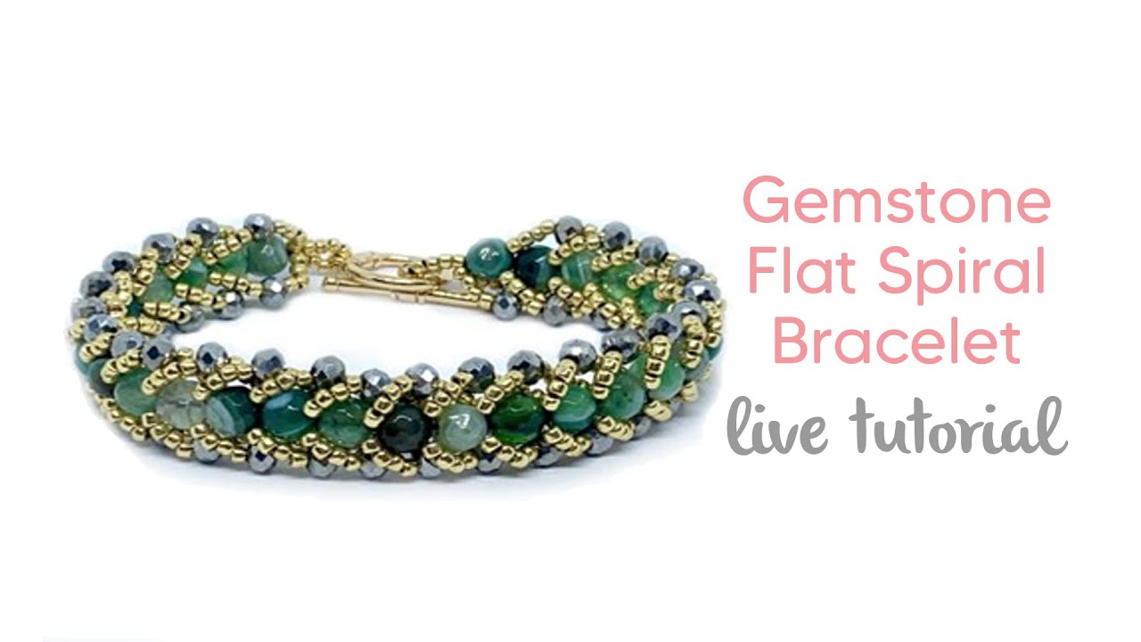 Gemstone Flat Spiral Bracelet Tutorial - LIVE with Debbie Kershaw