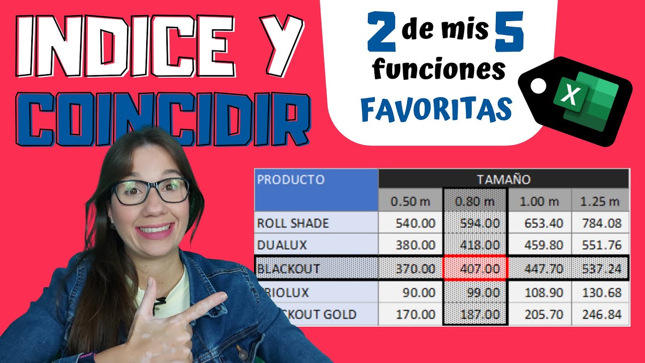 Buscar un DATO en una MATRIZ, con INDICE Y COINCIDIR en EXCEL.