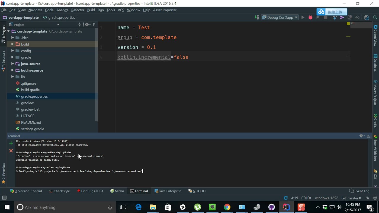 cordapp-template M8 Setup