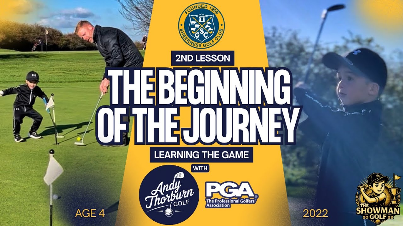Second Ever Golf Lesson at Age 4 | First Time Using His Own Clubs