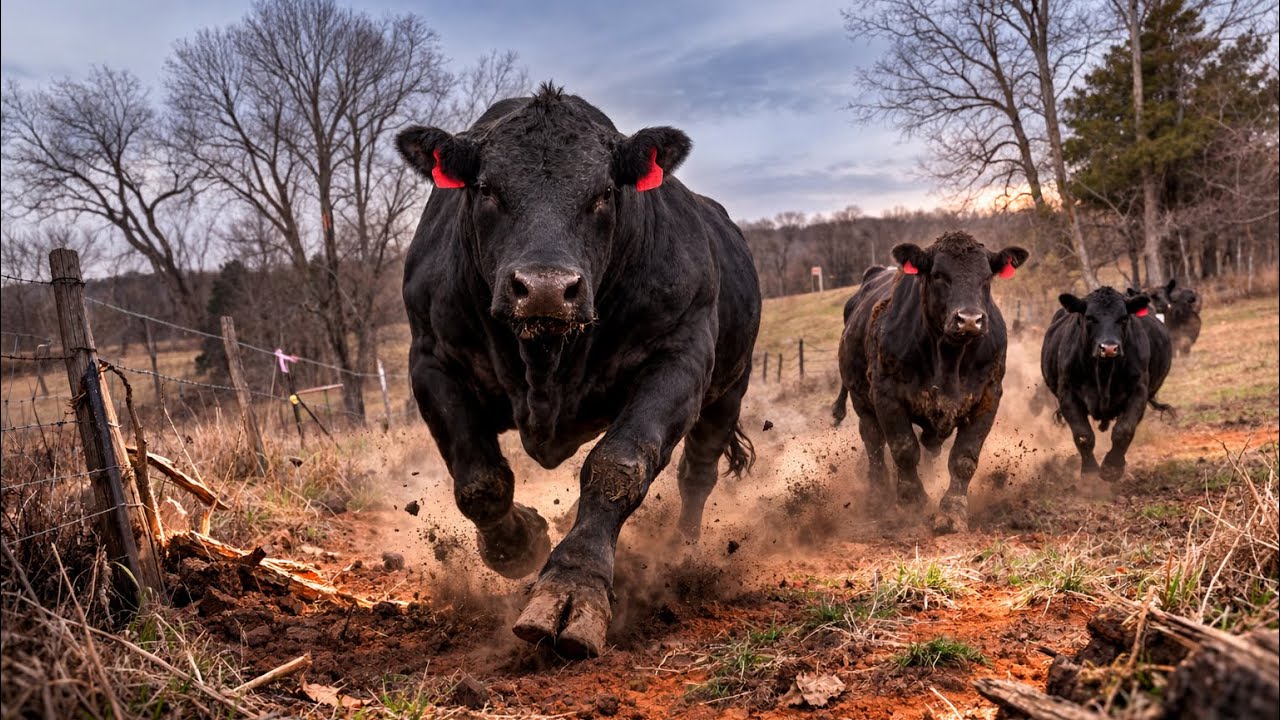 Бык ведёт стадо на новое пастбище… А детёныши приходят в восторг 🐂🌾