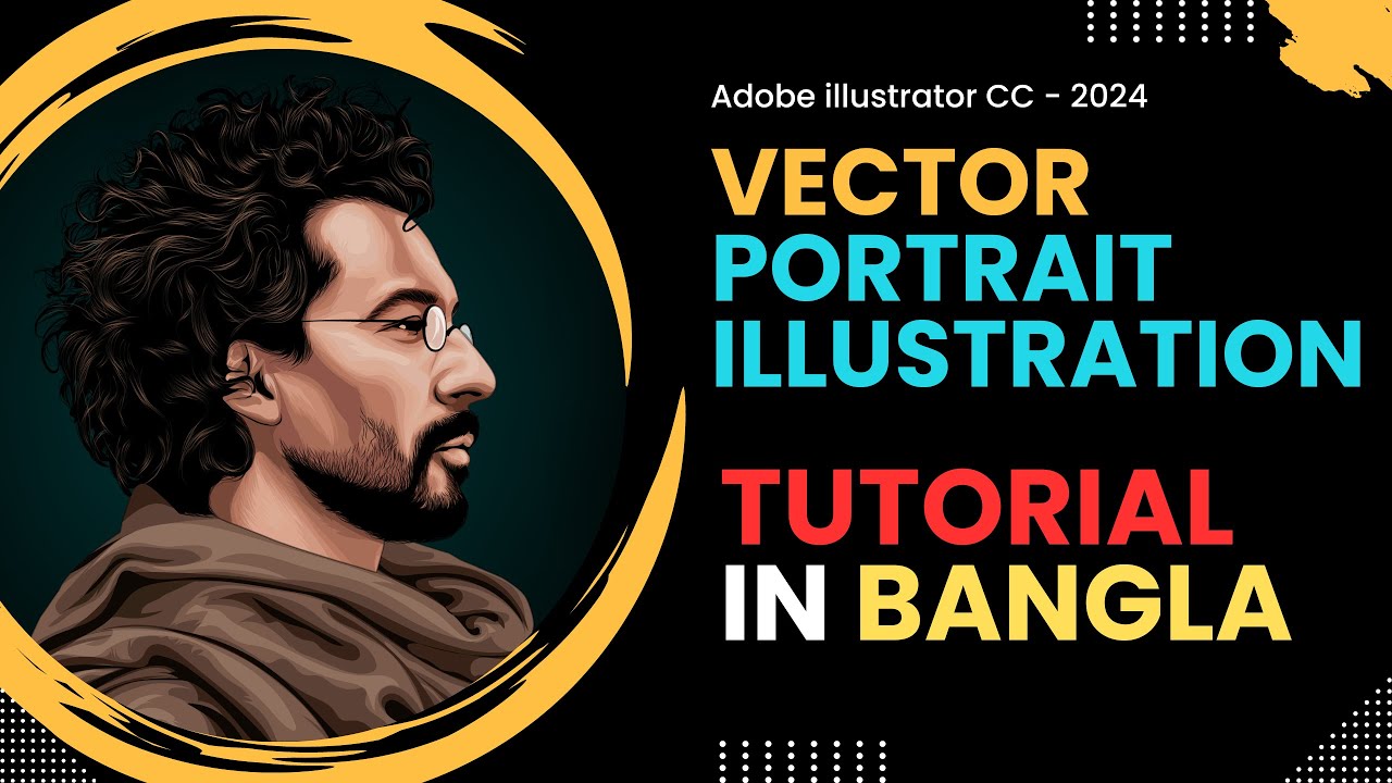 VECTOR Portrait Creation Process TUTORIAL in Adobe illustrator | Photo To DIGITAL ART