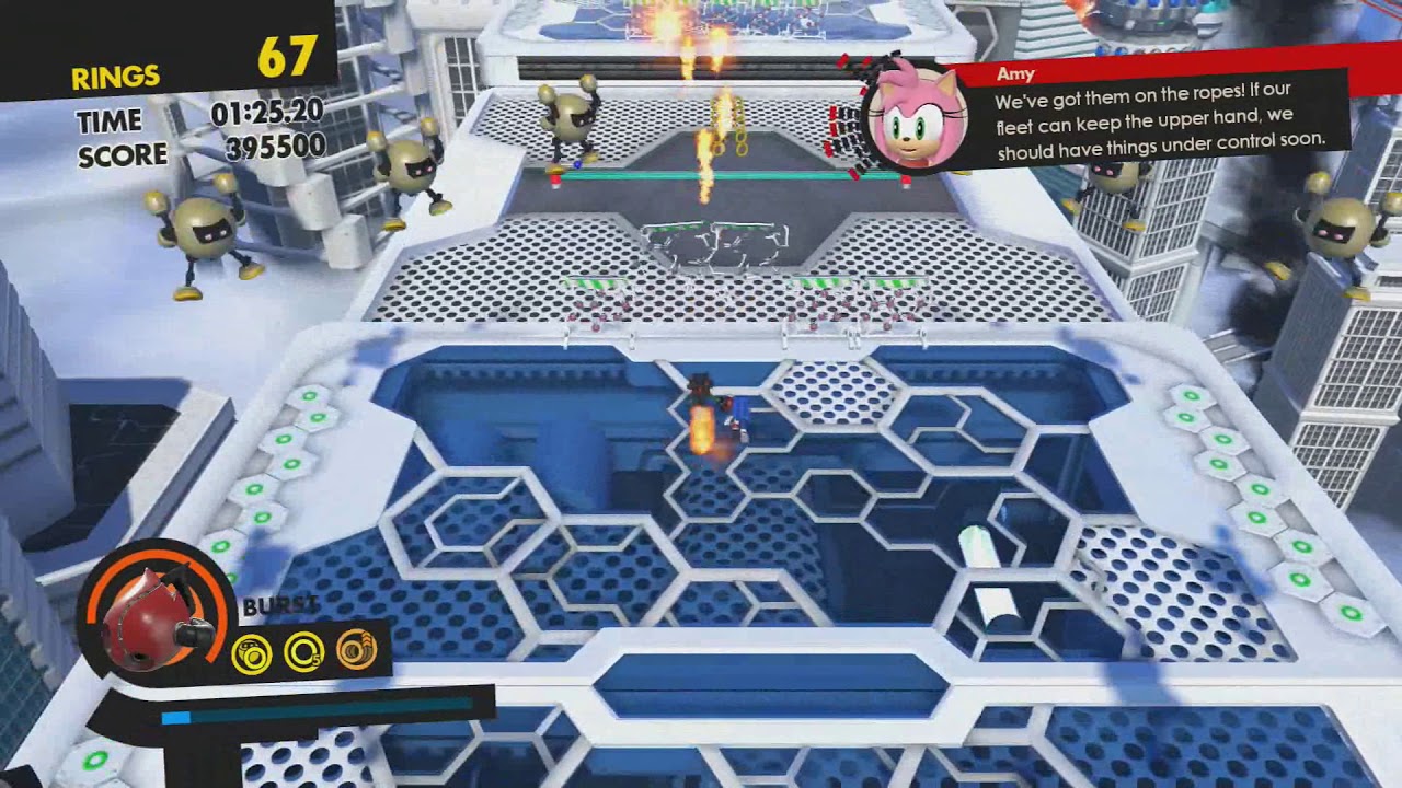 Sonic Forces - Stage 24 All Silver Moon Rings Null Space (Metropolis)
