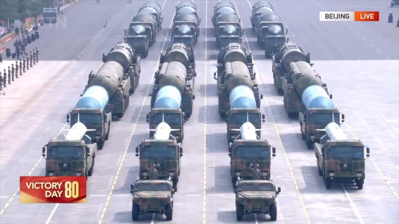 China showcases its nuclear force in land, sea and air together for the first time