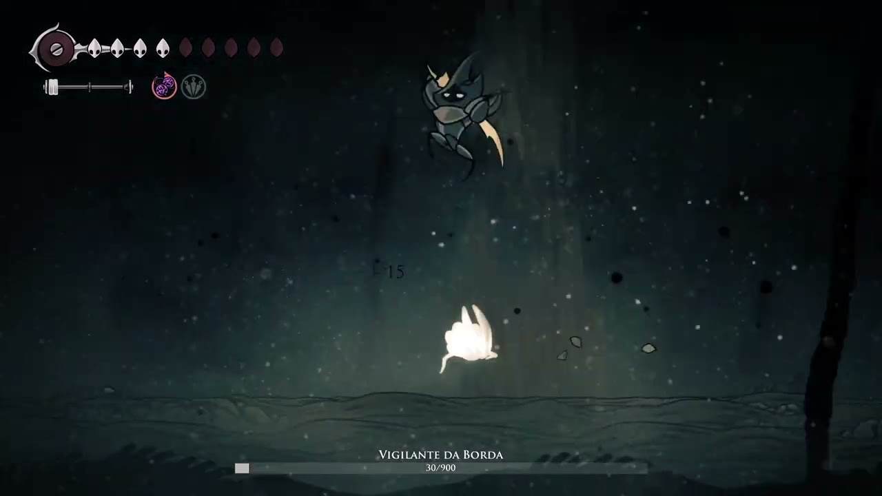 Snow derrotando o Vigilante da Borda e o Garmond - Hollow Knight Silksong