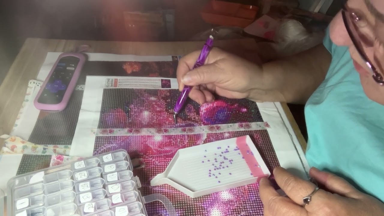 Wipnchat on beautiful pink rose diamond painting,thank you Johnna 