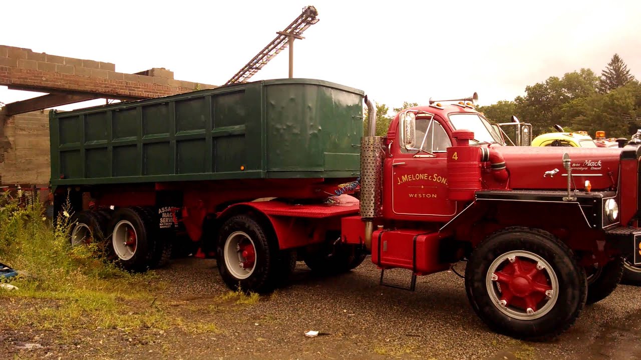 Mack B81 Leaving at Worcester Sand Gravel Truck Show 7-27-2014