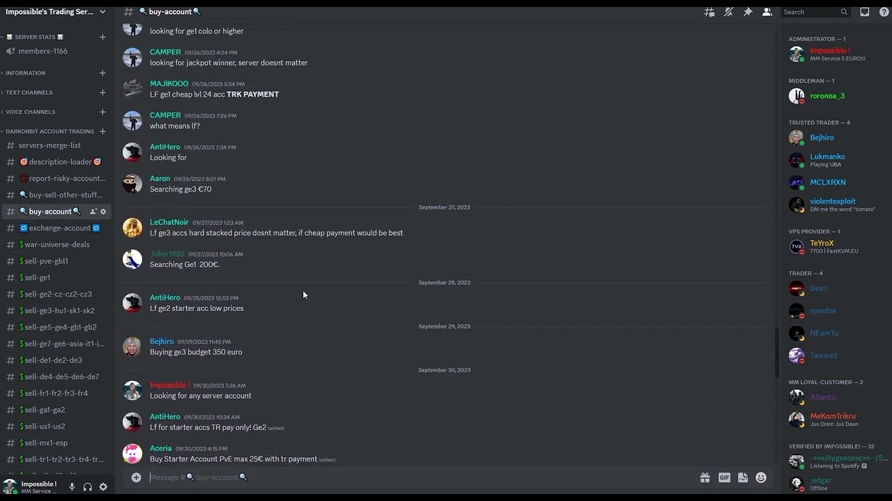 DarkOrbit Marketplace - buy / sell / exchange accounts (comments)