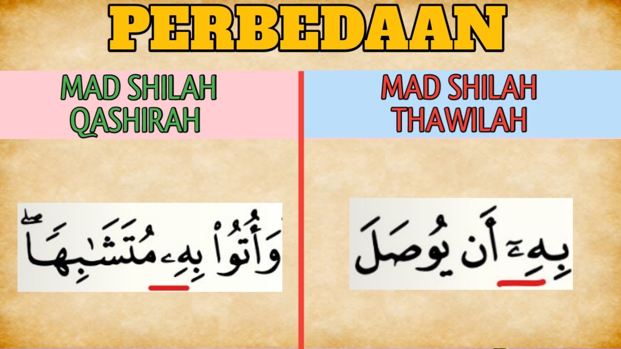 PERBEDAAN MAD SHILAH QASHIRAH DAN MAD SHILAH THAWILAH