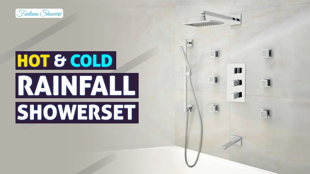 Fontana Milan Hot & Cold Bathroom Rainfall Thermostatic Shower Set - fontanashowers.com