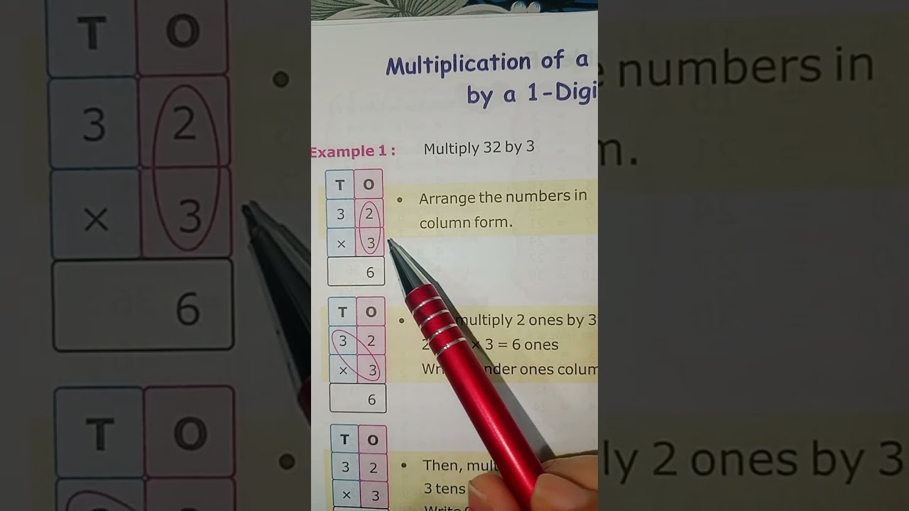 Multiplication of 2digit number by 1digit number explain #multiply 2digit number by 1digit number📝