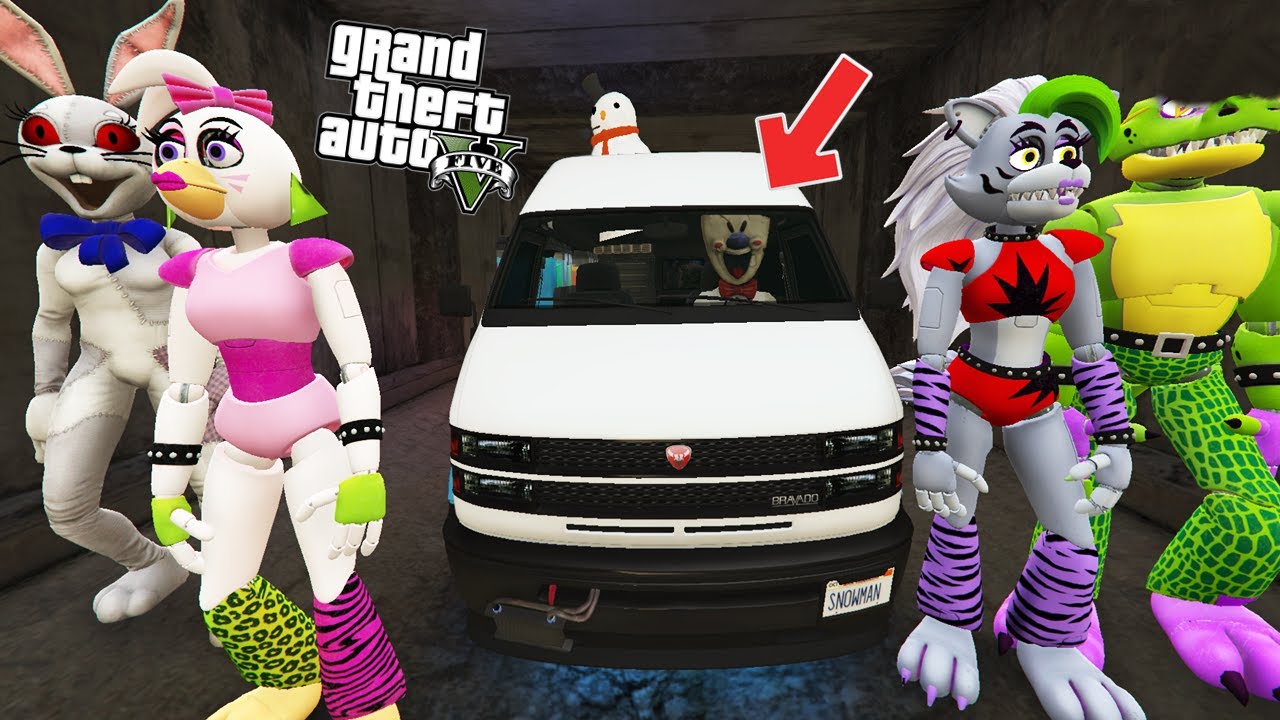 FİVE NİGHT AT FREDDY'S İCE SCREAM ROD YENİ ARABASINI KAÇIRDI - GTA 5