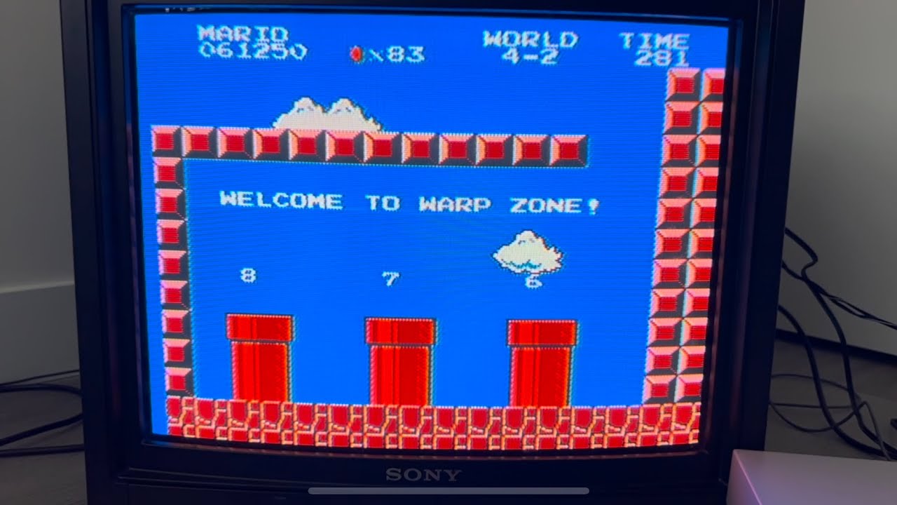 ORIGINAL Super Mario Bros Gameplay (Secret 1ups and World 8 Warp Zone)