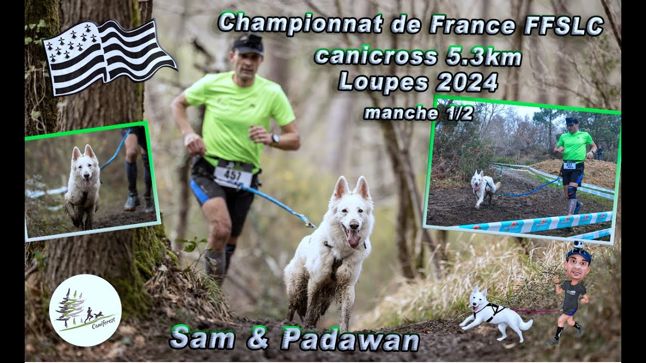 Championnat de France FFSLC canicross 5.3km Loupes 2024 manche 1 GoPro - Sam & Padawan la BBS