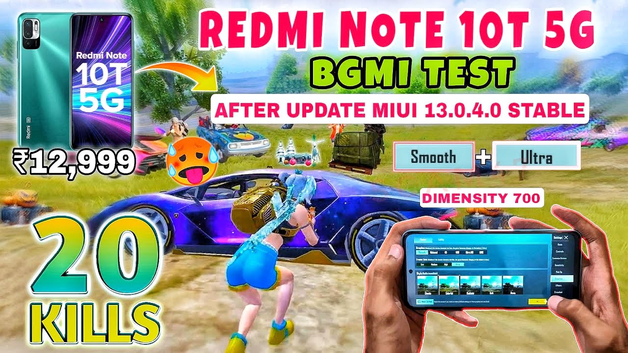 🔥Redmi Note 10T 5g Pubg Or Bgmi Test With Fps Meter - After Update Miui 13.0.4.0