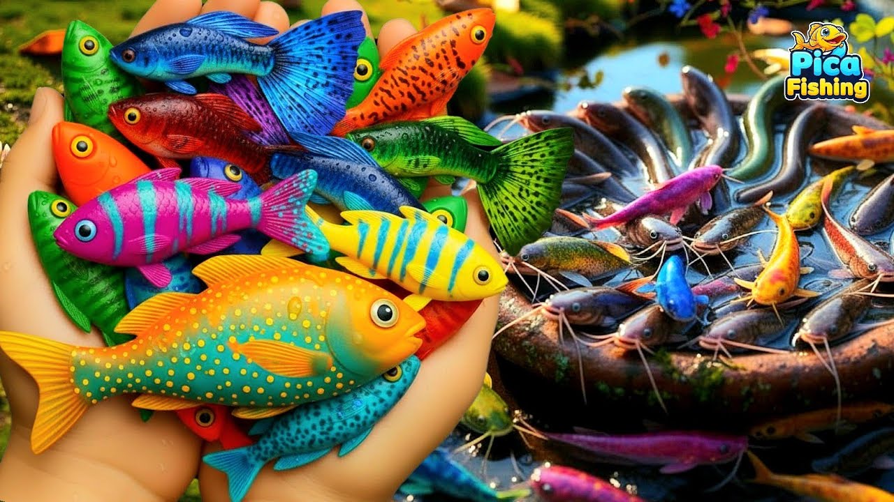 Catch Amazing Tropical Fish Inside Giant Colorful Eggs | Molly, Guppy, Koi & Goldfish