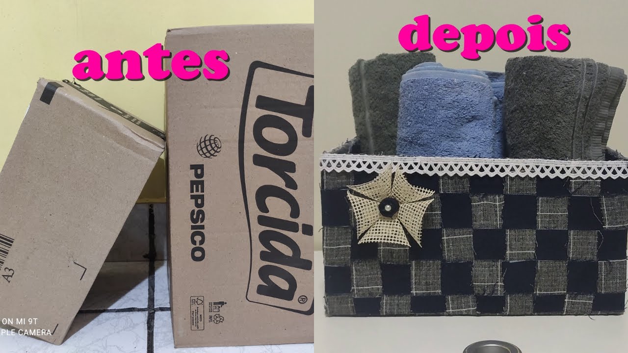 IDEIA TOP COM JEANS E CAIXA DE PAPELÃO