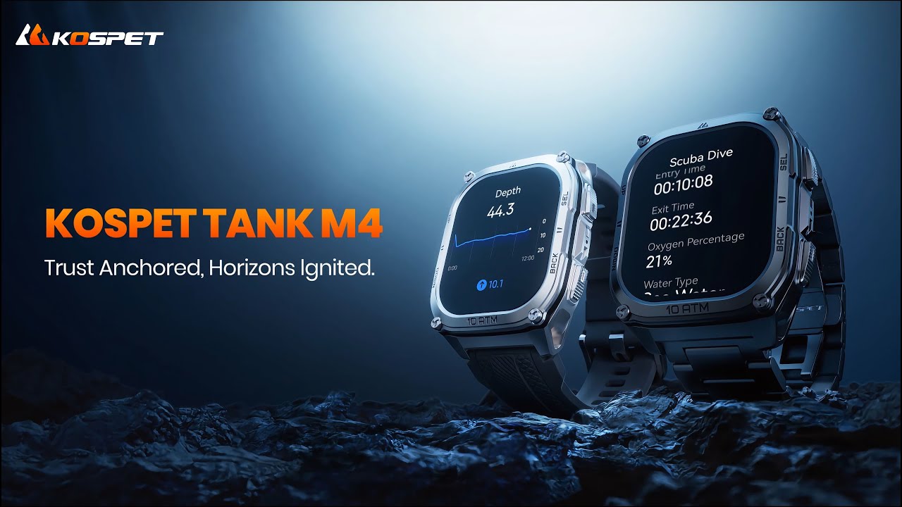 KOSPET TANK M4 | Your Reliable Rugged Smartwatch, Engineered for Underwater Exploration.