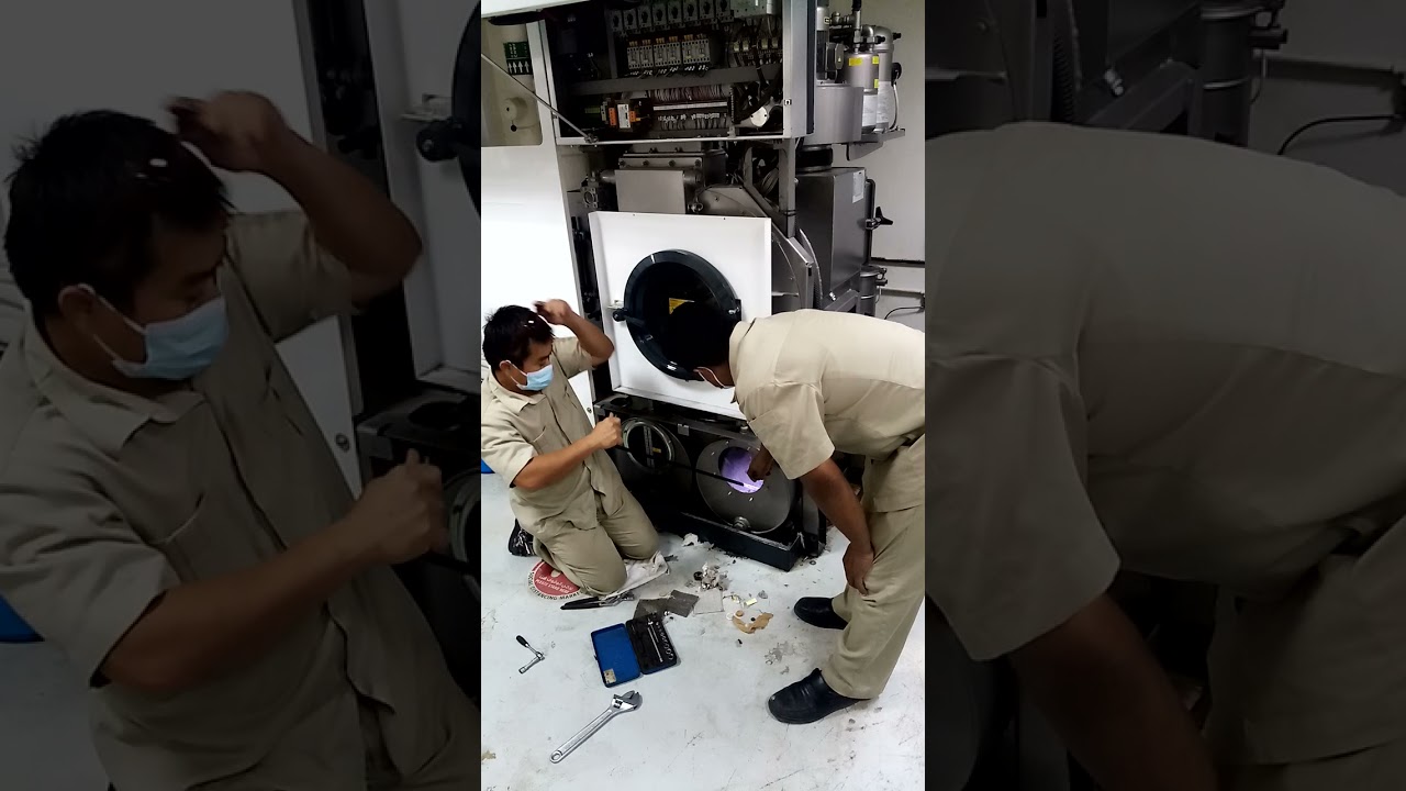 Troubleshooting alarm A8 and cleaning  of union dry Cleaning machine model: Xl8010E.
