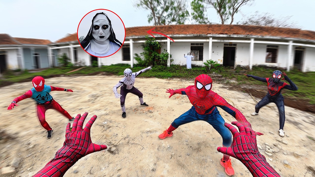 6 Spider-Man brothers escape from Serbian dancers in an abandoned school ( Action Pov )