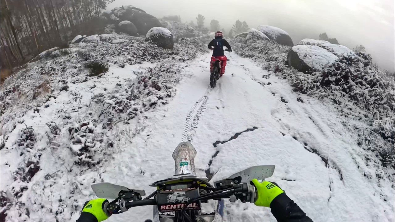 POV Enduro Motocross | Crazy Snow Ride in the Mountains of Portugal