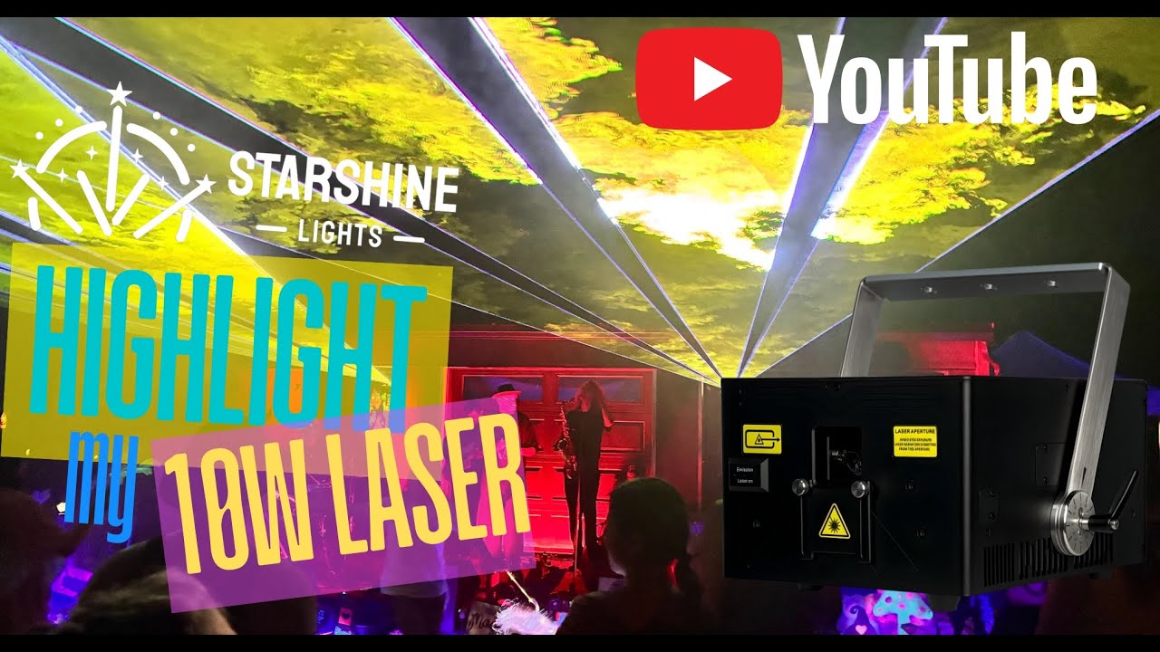 J7 10W RGB Laser Light Projector (40Kpps) | DMX512/ILDA + SD Card | IP54 Club & Stage Show