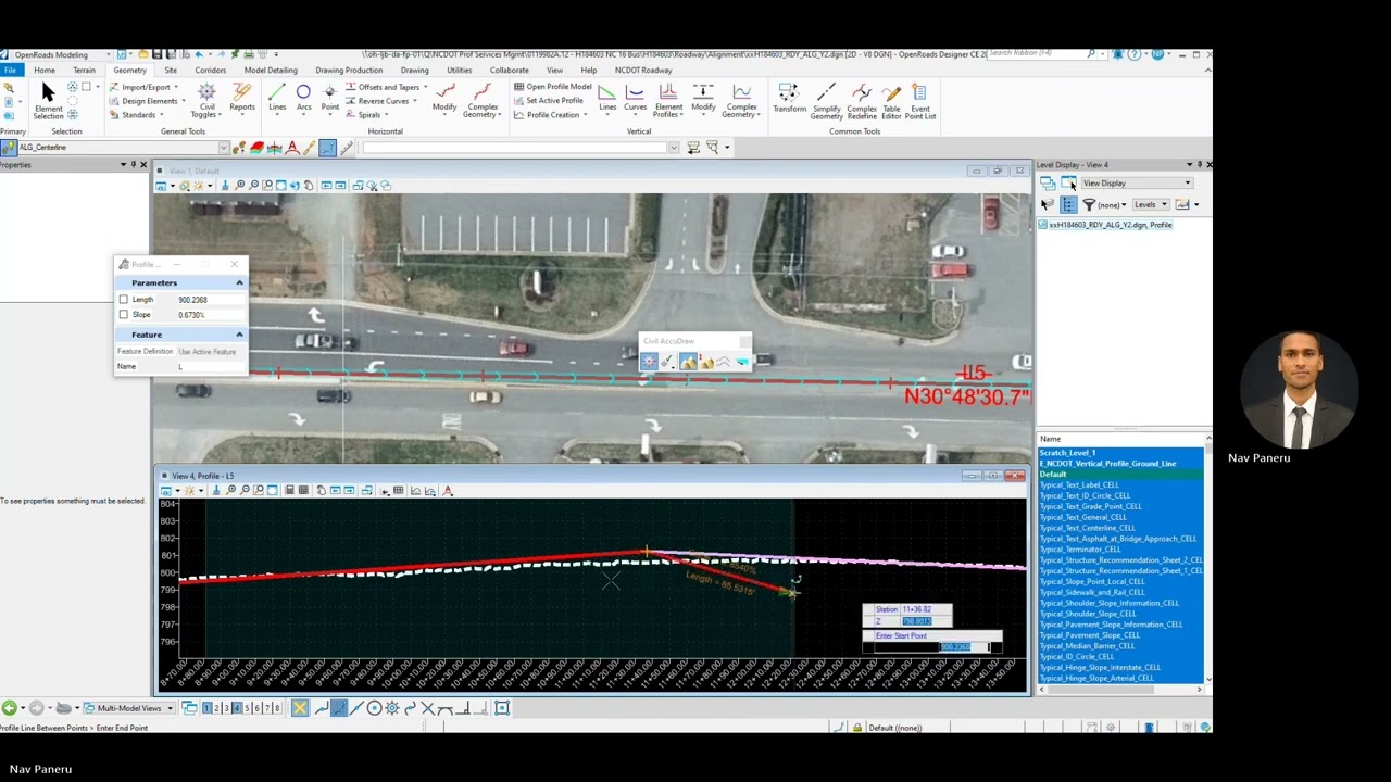 How to draw profile in OpenRoads Designer | NCDOT