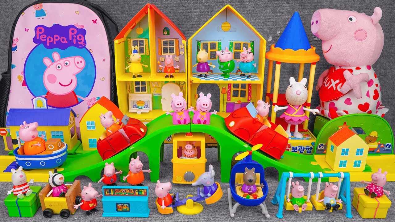 99 Minutes of Satisfying ASMR Unboxing | Adorable Peppa Pig All Around Peppa’s Town Playset 🚗