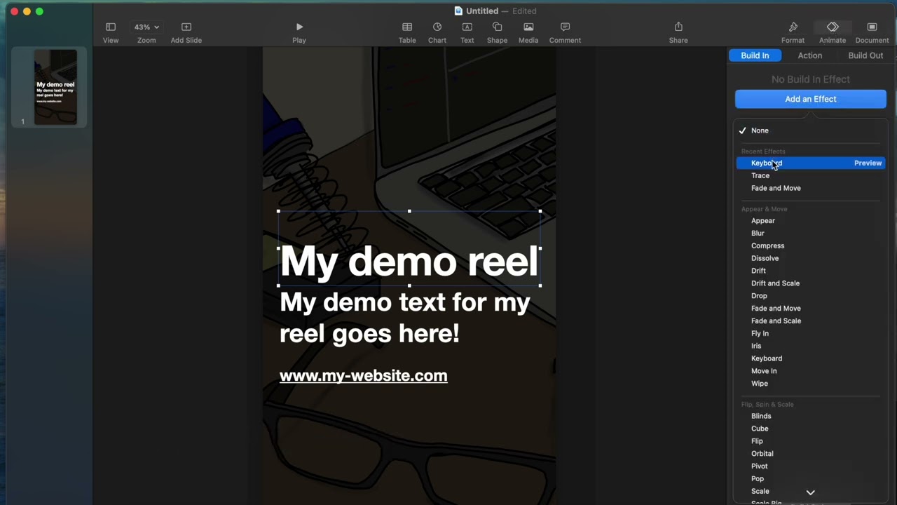 How to create a Short, Reel or TikTok using Apple Keynote
