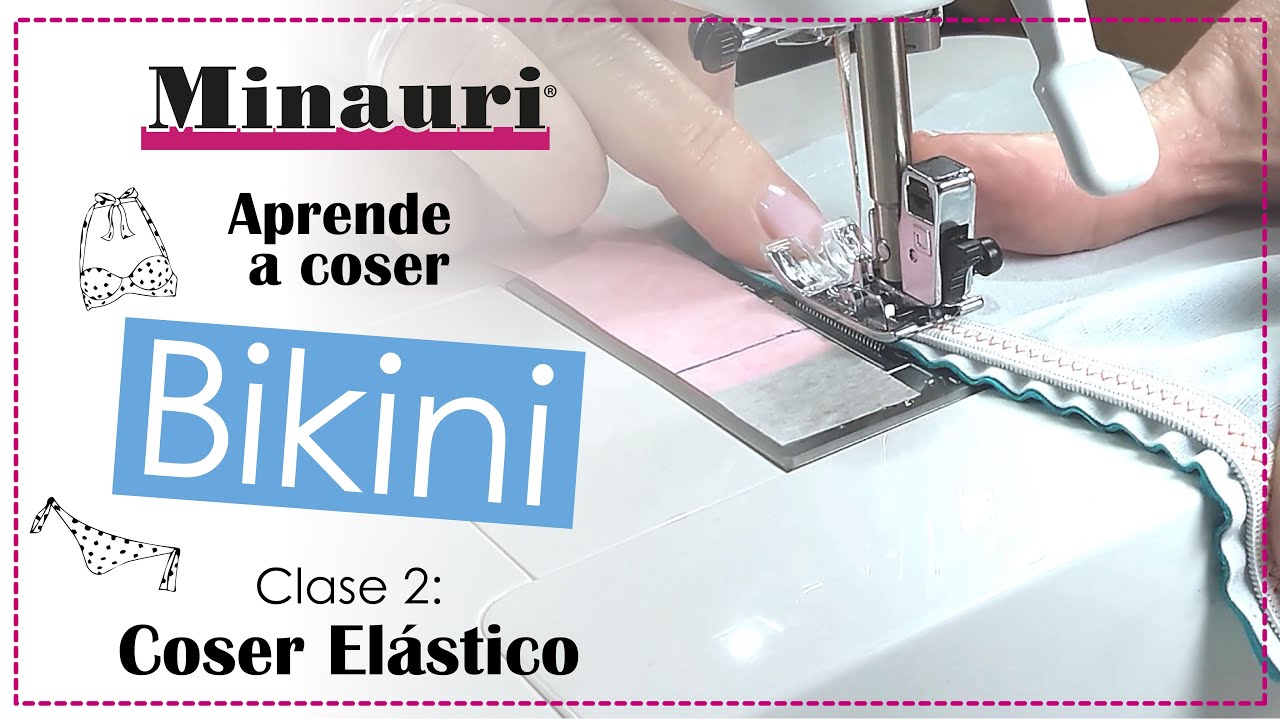 🏊⛱ Cómo coser elástico, en BIKINI y más, con máquina casera, costura zigzag-doble aguja (eng sub) ☑️