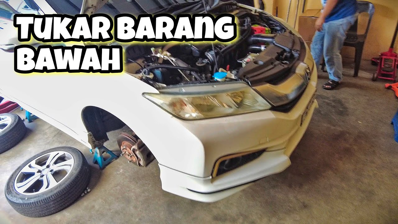 Honda City GM6 Tukar Lower arm, getah lapik Spring, anti roll bar bush, Tie rod end 