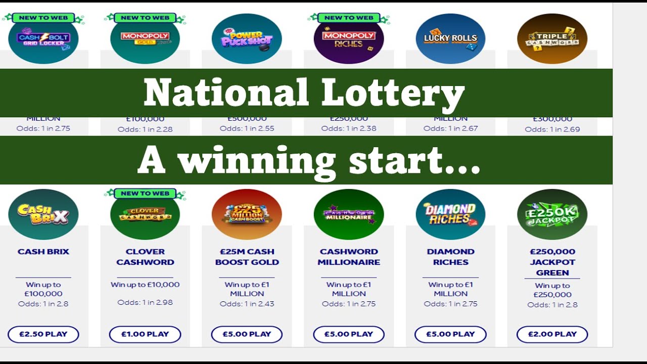 National Lottery | Online Scratchcards | Clover Cashword | Cash Bolt Grid Locker | Monopoly Gold |